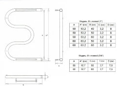 Полотенцесушитель водяной ДВИН M М-образный 50/60 c полкой, полированный (4627086010806)