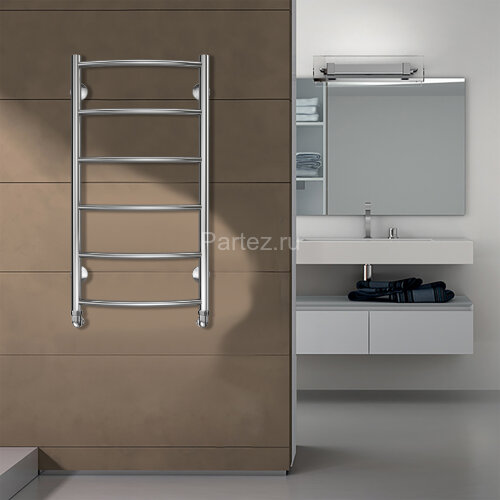 Полотенцесушитель водяной AZARIO VERONA 400/800 6 секций, нижнее/диагональное подключение, 1/2", хро