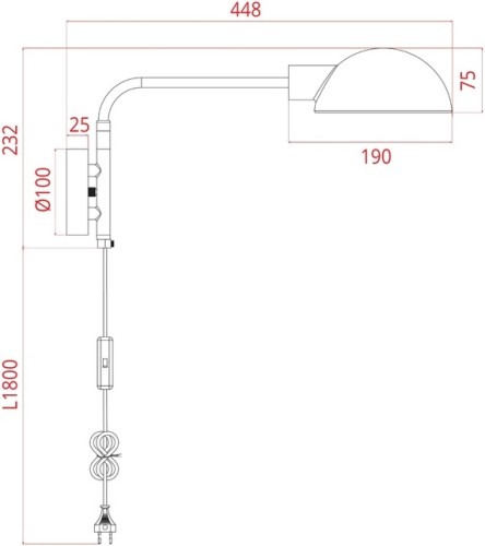 Бра Arte Lamp A7055AP-1BK