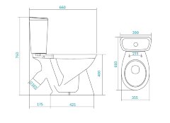 Унитаз-компакт Santek "Бриз" эконом 1-режим, с сиденьем, белый (1.WH20.2.569)