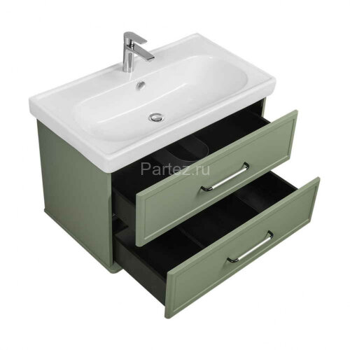 Тумба под раковину Aquaton Нео Классика 85 2 ящика, кипарис (1A286301NC5E0)