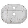 Раковина накладная Azario 505х385х120 овальная, светлый мрамор (AZ-2202-M851)