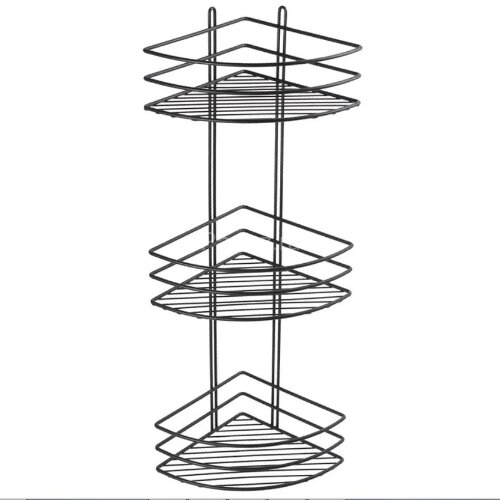 Полка корзина Fixsen угловая, трехэтажная, черная (FX-710B-3)
