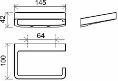 Держатель туалетной бумаги Ravak 10° черный матовый (X07P565)