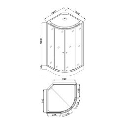 Душевая кабина Loranto 100x100x215 поддон 13 см, 4 мм прозрачное стекло с рисунком "мозайка" (CS-1000-13ТМ/М)