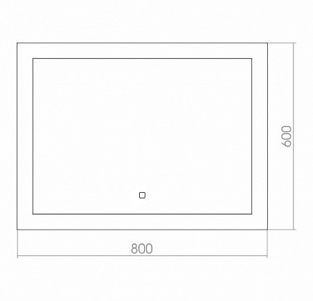 Зеркало AZARIO Норма New 800*600 c подсветкой и диммером, сенсор выкл+подогрев+ часы внешн настройки