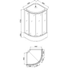 Душевая кабина Loranto 90x90x215 поддон 25 см, 4 мм прозрачное стекло с рисунком "мозайка" (CS-900-25ТМ/М)