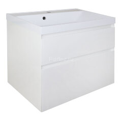 Комплект тумба Azario Velluto 70 700х450х660 подвесная, с раковиной Slim 70, белый матовый (CS000886