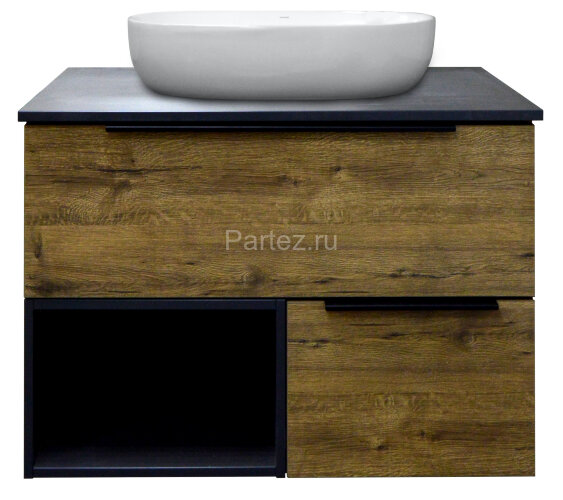 Тумба подвесная Azario Gris 75 750х500х560 с нишей, без столешницы, цвет Дуб Веллингтон (CS00080429)