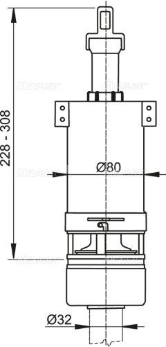 Сливной механизм Alcaplast, для высокорасположенного бачка (A03)