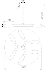 Потолочная люстра Eurosvet 30180/6 черный