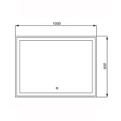 Loranto Стиль Зеркало 1000х800, с сенсором на подложке (CS00058276)