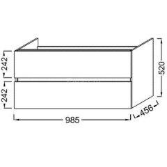 Тумба под раковину Jacob Delafon Tolbiac 100 подвесная, Дуб Девас (EB2383-E75)