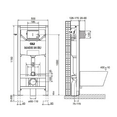 Инсталляция Oli 120 Eco Sanitarblock с белой матовой клавишей смыва (879236mSL01)