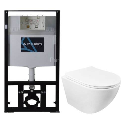 Сет инсталляция AZARIO + унитаз Grado безободковый, с быстросъемным сиденьем микролифт (AZ-8010-1000