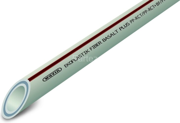 Труба PPR FIBER BASALT PLUS S3,2 D63х8,6 Ekoplastik