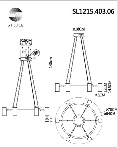 Подвесной светильник ST Luce SL1215.403.06