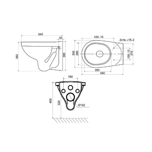 Пэк: Santeri Альфа подвесной унитаз с сиденьем + инсталляция + кнопка смыва