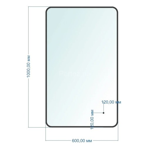 Зеркало AZARIO INCANTO 600х1000 бесконтактный сенсорный выключатель, подсветка с диммером, цвет черн