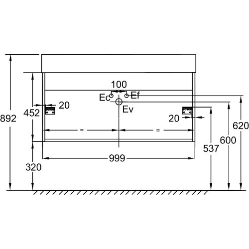 Тумба под раковину Jacob Delafon Vivienne 100 подвесная, Белая глянцевая/Дуб давос натуральный (EB16