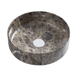 Раковина-чаша Azario 355х355х120 накладная, круглая, темный мрамор (AZ-3134-M816)