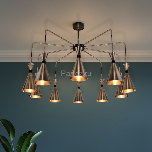 Потолочная люстра Bogate's 316/10 латунь / черный