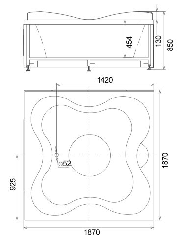 Акриловая ванна Gemy G9089 O R