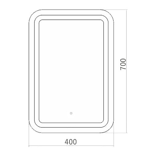 Зеркало AZARIO Мальта 400х700 LED-подсветка с диммером, сенсорный выключатель (ФР-00001372)