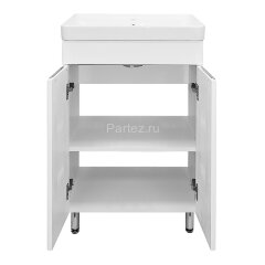 Комплект тумба Стиль- 50Н 510х425х860 напольная, с раковиной Monte 50, белый гланцевый (CS00091223)