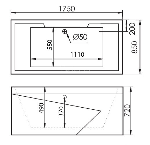 Акриловая ванна Gemy G9065 K R