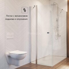 Душевая дверь Roca CAPITAL распашная 90х195, толщина полотна 6мм универсальная, цвет профиля хром