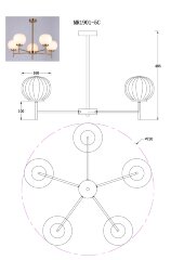 Потолочная люстра MyFar MR1901-5C