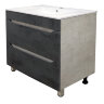 Комплект тумба Loranto Florena 70 710х470х810 напольная, с раковиной Azario Leon, темный бетон (CS00