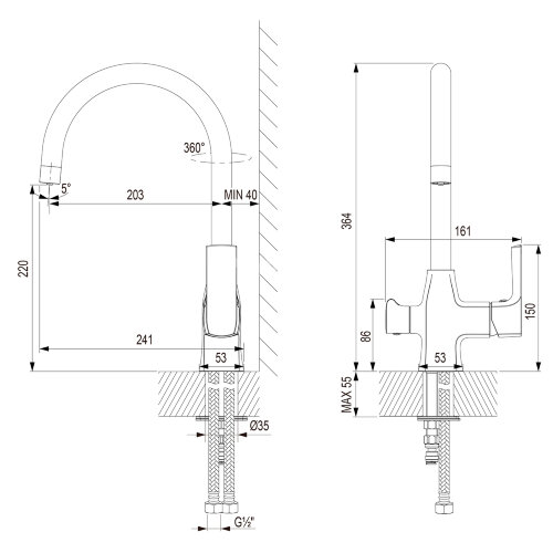 Смеситель Lemark Ursus LM7261BL для кухни с подключением к фильтру с питьевой водой