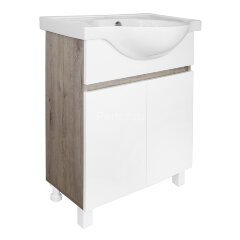 Комплект тумба Loranto Глория 60 Н 600х430х760 напольная с раковиной Teo 60, Дуб Кантри (CS00090159)