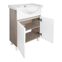 Комплект тумба Loranto Глория 60 Н 600х430х760 напольная с раковиной Teo 60, Дуб Кантри (CS00090159)