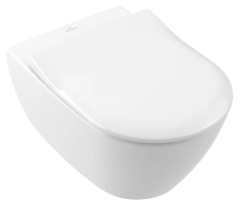 Унитаз подвесной Villeroy&amp;Boch SUBWAY 2.0, безободковый, тонкое сиденье микролифт (5614R2R1)