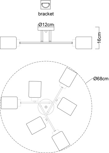 Потолочная люстра Arte Lamp A1547PL-6BK