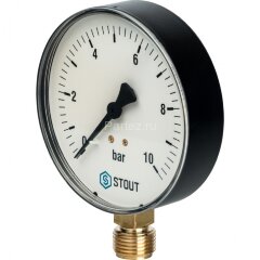Манометр рад. D50 мм 10 бар 1/4&quot; STOUT