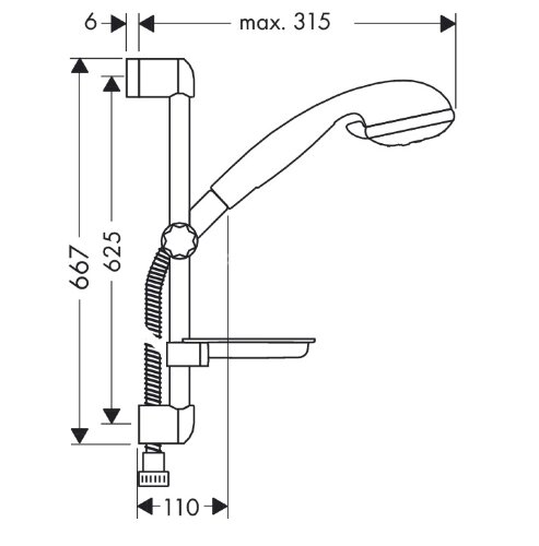 27751000 XX (снят с пр-ва)Croma Душевой набор Croma 3jet/Unica’S 0,65 м, ½’
