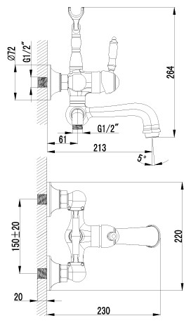 Смеситель Lemark Villa LM4812B для ванны