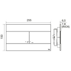 Клавиша смыва OLI Slim Inox даойной смыв, механическая, цвет нержавеющая сталь (057141)