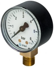 Манометр рад. D63 мм 6 бар 1/4&quot; STOUT