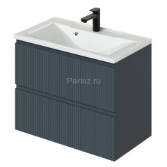 Комплект тумба Итана Kate 80 (987х438х640) подвесная, с раковиной Milena 80, антрацит (CS00090007)