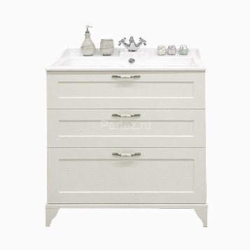 Тумба под раковину AQUATON Леон 80 Н напольная, дуб белый (1A187801LBPS0)