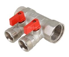 Коллектор с отсекающими кранами 1"х3х3/4"ЕК VALTEC