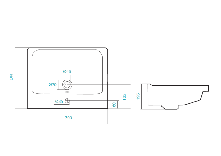 Раковина Santek "Миранда-70", белая (1.WH30.2.250)