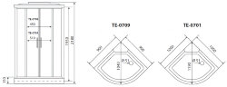 Timo eco ТЕ-0701 душевая кабина (100*100*215), шт