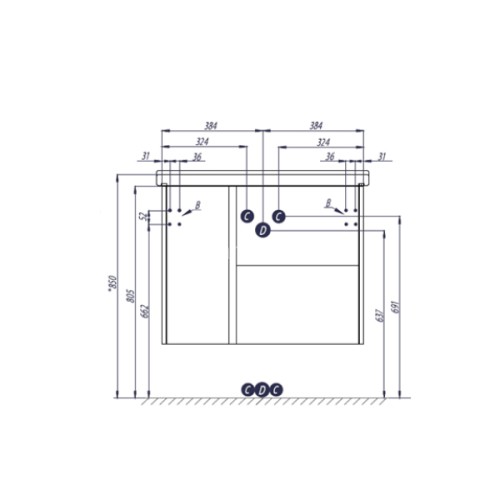 Тумба под раковину AQUATON Стоун 80 подвесная, сосна арлингтон (1A228201SX850)