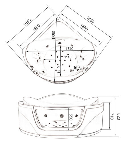 Акриловая ванна Gemy G9247 K